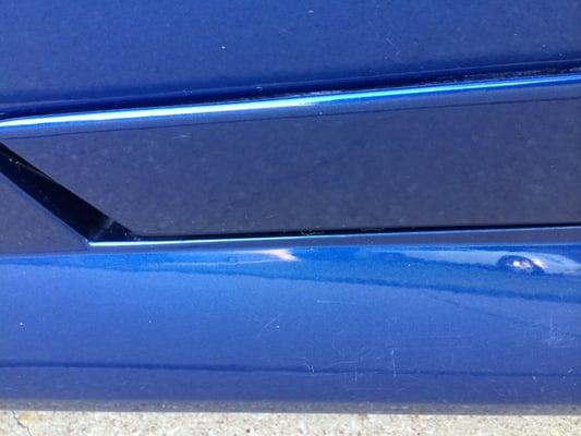 Scratches caused to the rocker panels