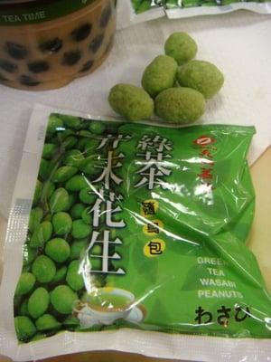 wasabi and tea flavored peanuts