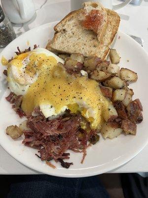 Corned beef hash and eggs