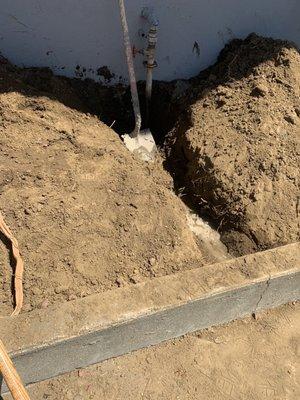 Broken Water main ready for repair