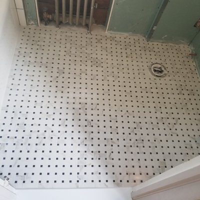 Basket Weave Porcelain Mesh Mounted Bathroom floor