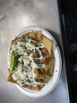 Nachos de chorizo