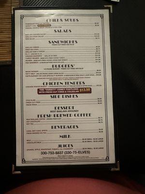 Their updated menu (as of 9-14-24)