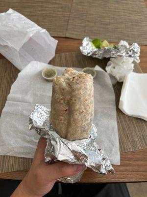 Regular carne asada burrito