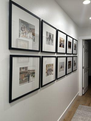 Gallery Wall with mats. Photos also printed by Mario