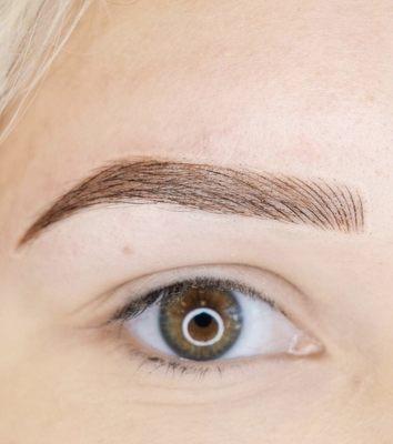 Up close strokes, Microblading + light shading