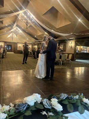 Inside the reception area on the dance floor