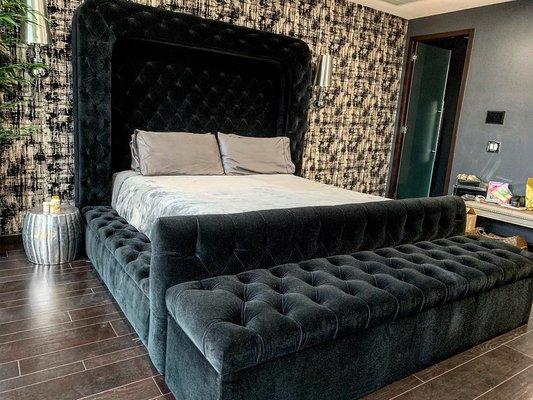 Custom Tufted bed Platform By Bonilla designs LLC