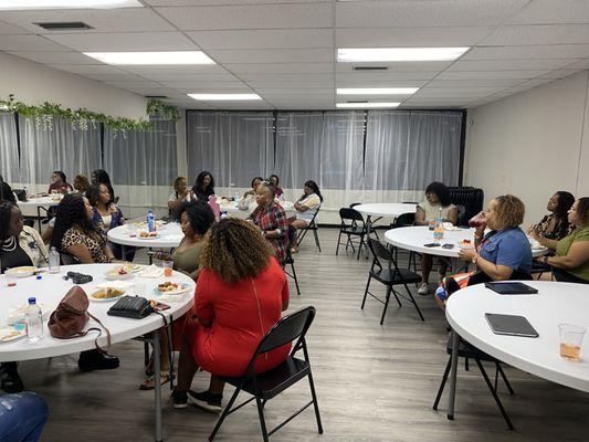 Large room with tables & chairs