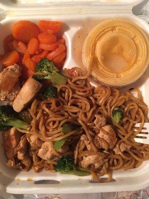 Chicken with noodles teriyaki style