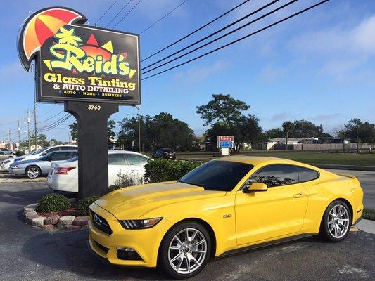 2015 Mustang tinted with Llumar Ceramic film and Front Windsheild tinted with Air 80 Clear film