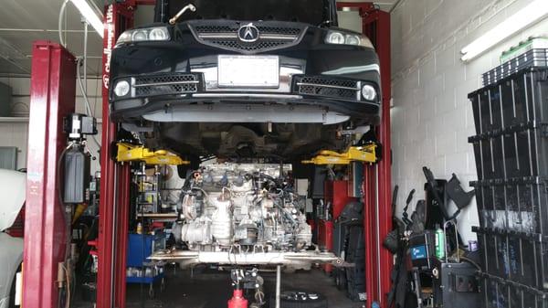 Dropping the engine down from 08 TL Type S