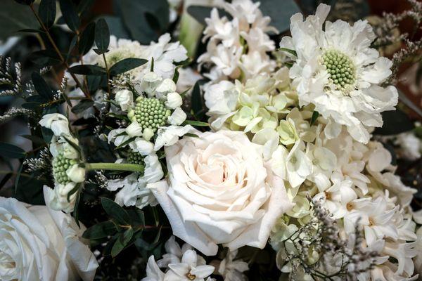 Variety of flowers in bouquet