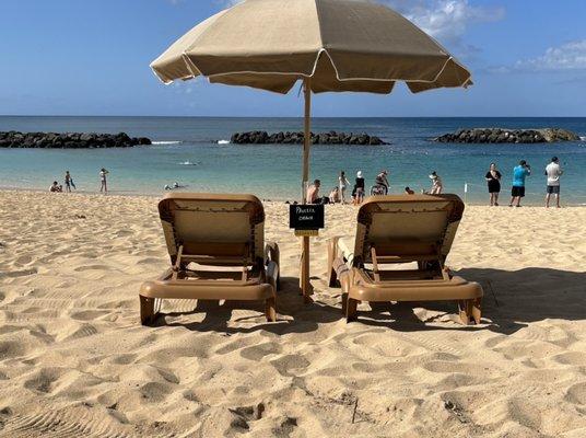 Our beach chairs to relax in.