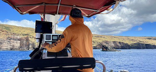 Skipper Sailing toward Lana'i