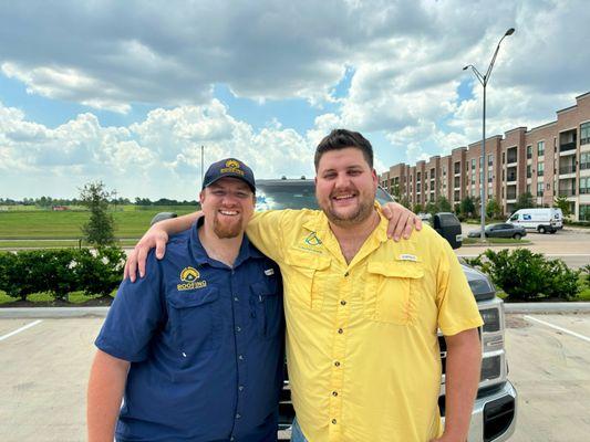 This is a family-owned business. Owners Michael and Joshua Keith pose for a photo outside their Katy office.