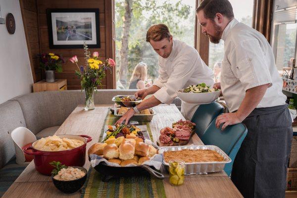 Samplings for two of our menus, the Mediterranean and the BBQ menu from the summer