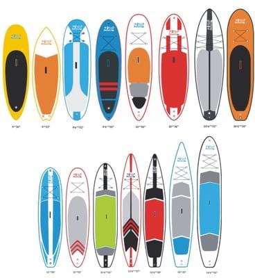 The many different types of stand  up paddleboards. Ask me what one is right for your level. thanks, Matt@malibulongboards.com