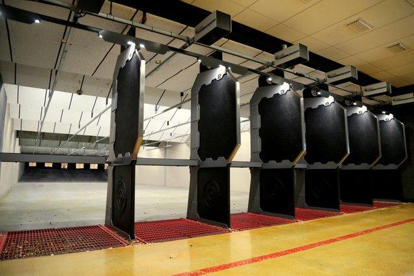 We have 12 indoor 25yd lanes that are all pistol and rifle rated to .300WIN.