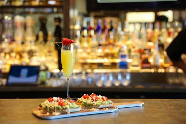 Mimosa and Avocado Toast from our Brunch Menu