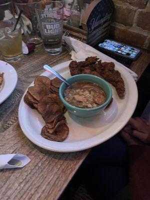 Chicken Platter with Shrimp Gumbo