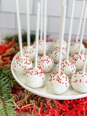 Seasonal item- Peppermint Cake Pops!