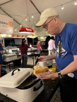 Bratwurst w/ sauerkraut station