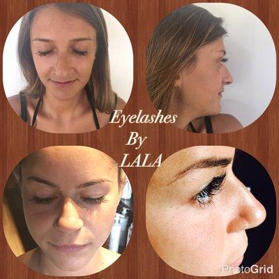 Beautiful full set of eyelashes work done by LALA