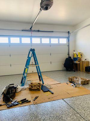 Mike was assisting on installing my new garage opener.  Very professional.