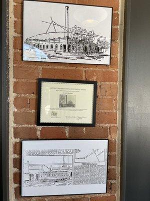 Some history of the building is posted