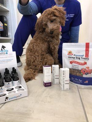 We also sell CBD oils and treats for your little four legged friends!!!