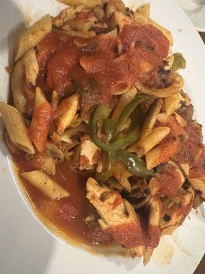 Eggplant Cacciatore (added chicken)