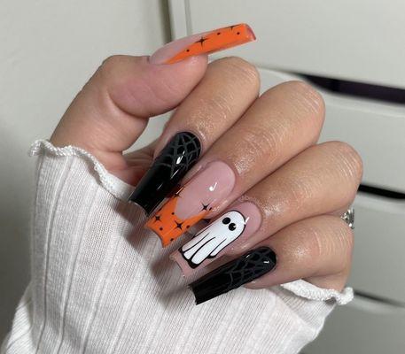 Dip Nails with Nail art