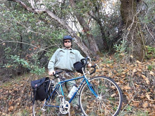 Me posing with my Trek while on a ride in Northern California, equipped with gear purchased from Dave's Bike shop.