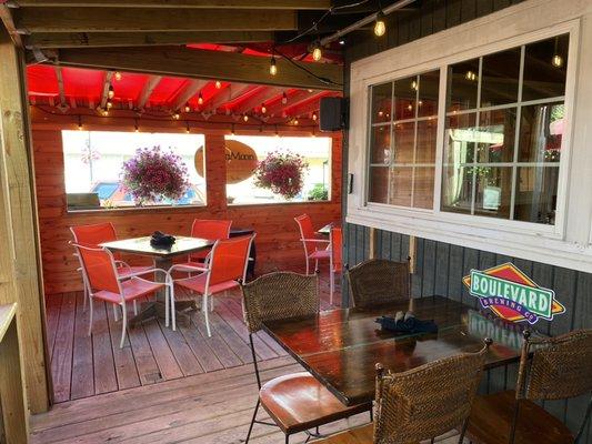 Patio seating is available in later spring, summer and into the fall.