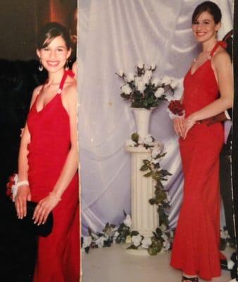 Sue custom-made my prom dress, recreating it from a photo that I found in a magazine.