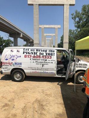 Delivering the food, drinks, and dessert for 150 employees for a Safety BBQ. THANK YOU SHELBY !!!