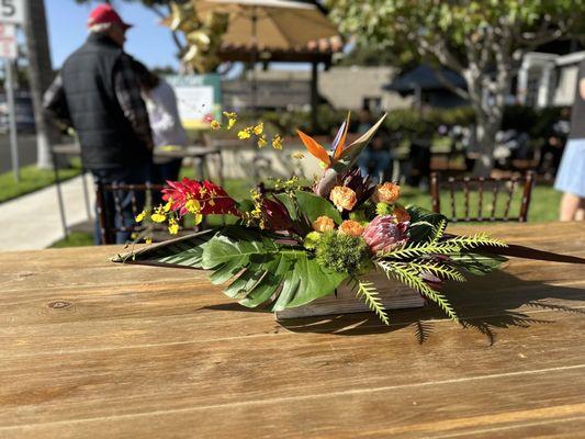 Shell Beach Floral Design on Butlerz Farm Table!