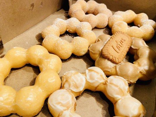 Variety of mochi donut goodness.