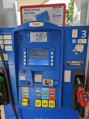 Pump 3 of 6. Gas prices as of Sunday, April 14, 2024.