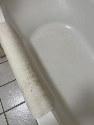 Poop all over the tub mat after cleaning