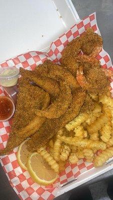 Catfish baskets starting at $15 add $5 for extra fish or shrimp