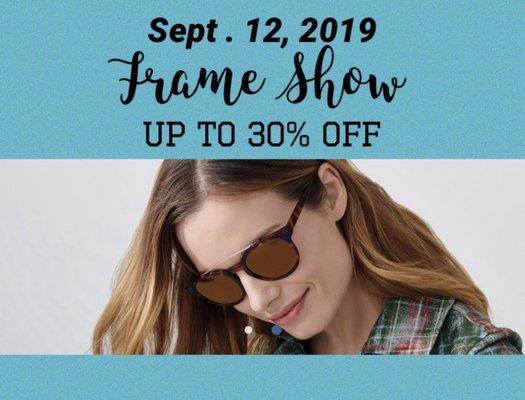 SAVE THE DATE: Sept. 12, 2019.  Come join in on the fun and refreshments.  Huge selection of frames!!!