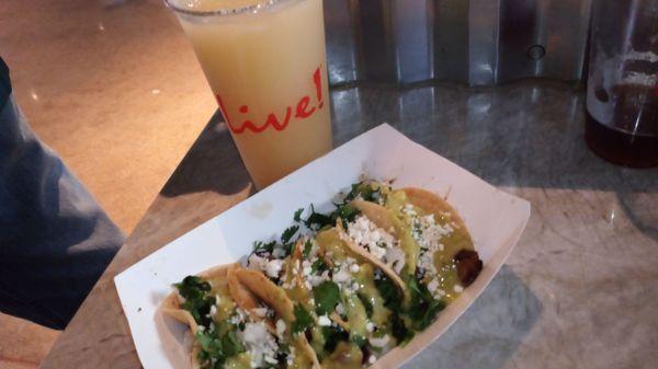 Carne asada tacos and guys grande margarita.. very good!!