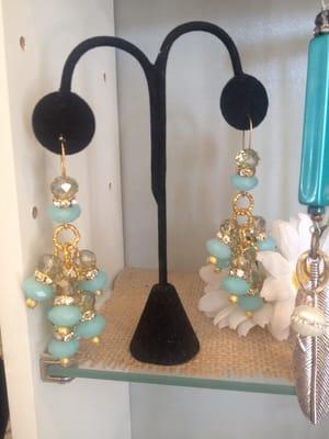 Stunning earrings! Check out the lucite rondels!