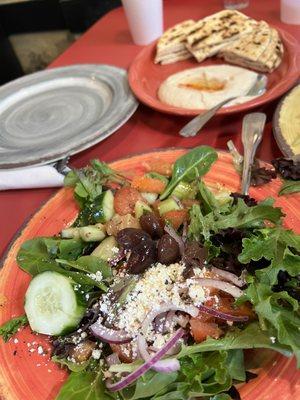 Two salads kinds of salad.