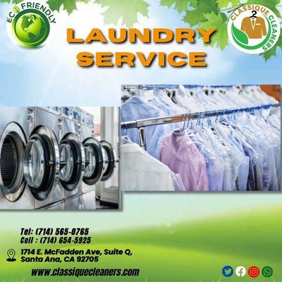 We offer Fluff and Fold Laundry Service with free pickup and delivery.