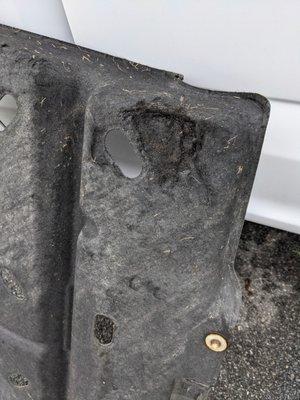 Skid plate damage