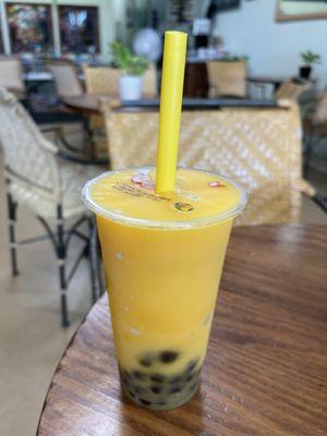 Mango slush with boba