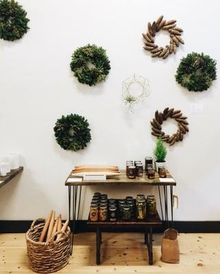 Beautiful wreaths by local makers